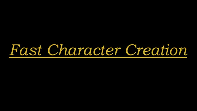 Fast Character creation (Быстрое создание персонажа)